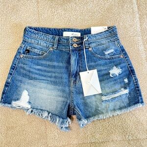 KanCan Women's Frayed Hem Jean Shorts